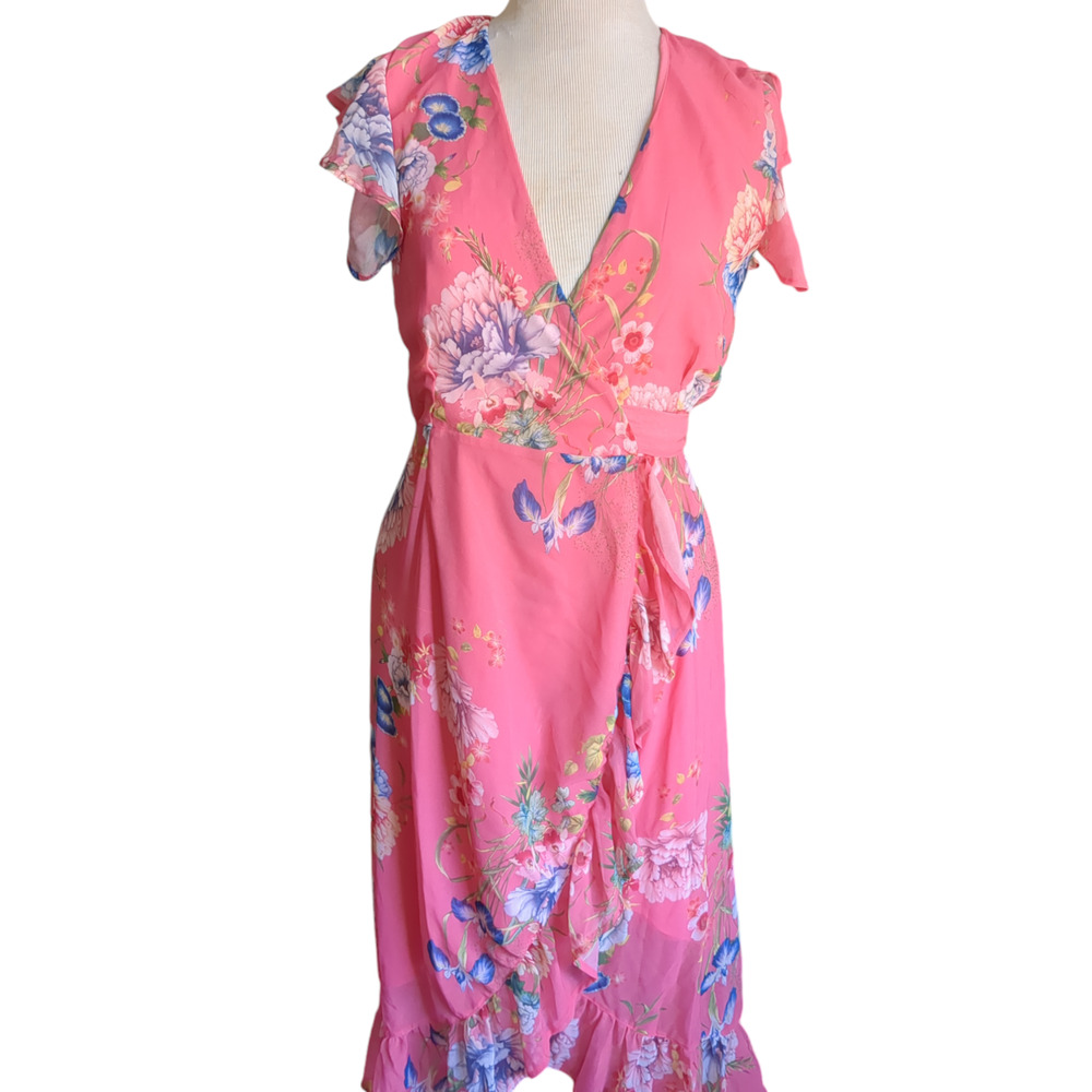 Small Sweat Pea for New York Company peach floral women's dress #17